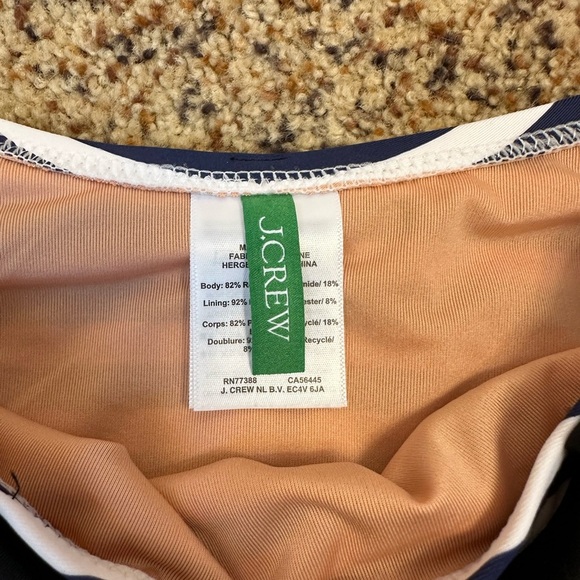 J.Crew Belted '90s High-Leg‎ Bikini Bottom Women's Small Blue White Stripe - Picture 7 of 7